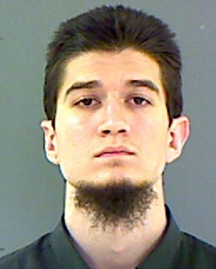 Michael Todd Wolfe, 23, (pictured on conviction) from Austin, TX, will spend nearly seven years in prison after being sentenced for trying to aid overseas terrorists